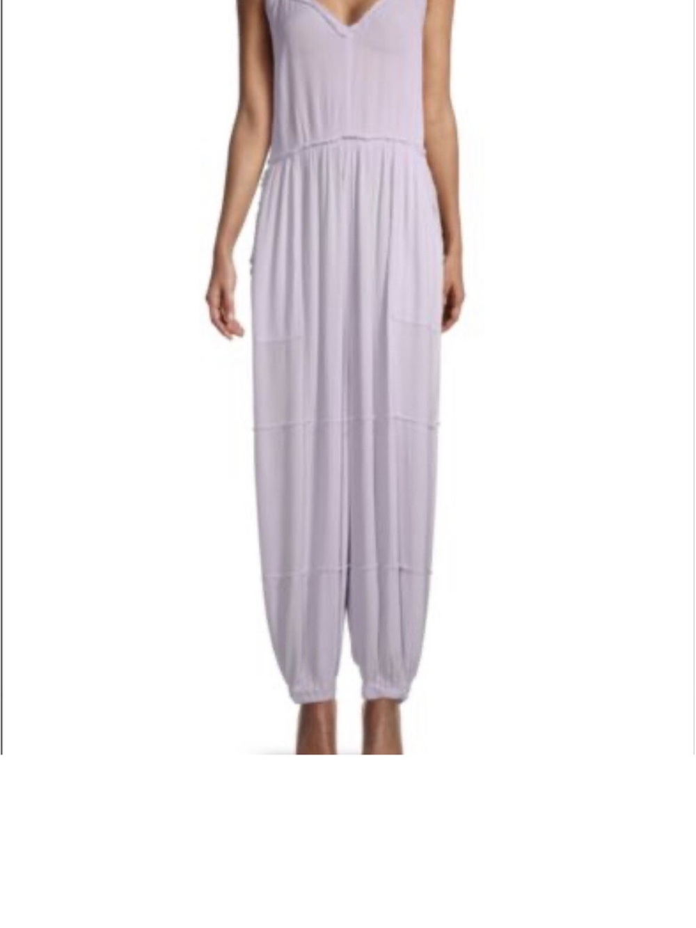 FP Movement by Free People White V-Neck Harem Jumpsuit